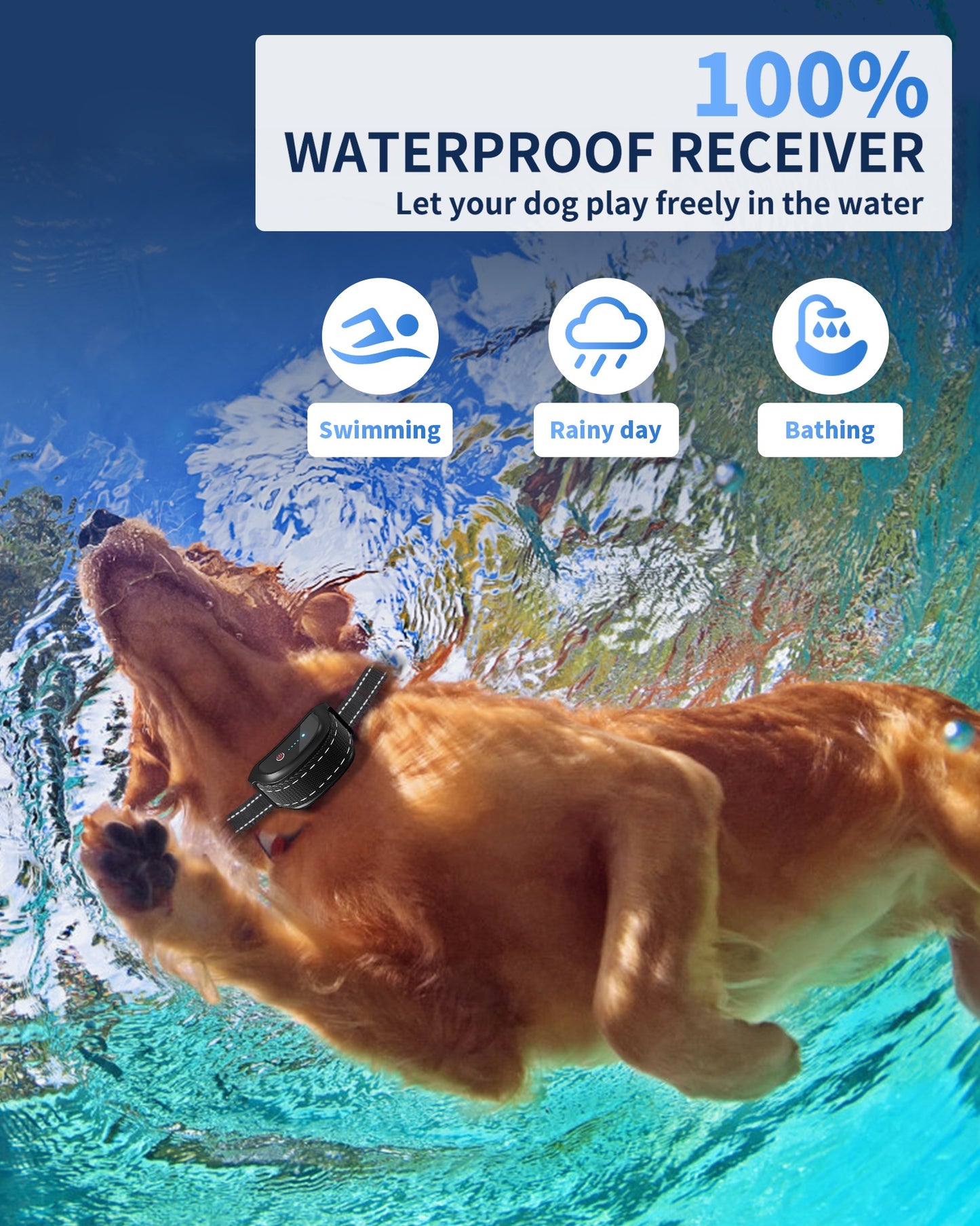 Dog Shock Collar with Remote, Electric Dog Training Collar 2000ft, Rechargeable E-Collar Waterproof Collars with 4 Training Modes and Security Lock for Small Medium Large Dogs (10-150 LBS)